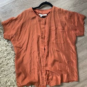 Satin blouse short sleeve